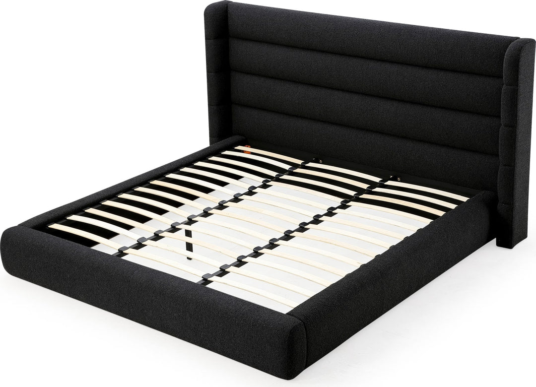 Frank Queen-size Upholstered Wingback Platform Bed in Ember Boucle – view 7