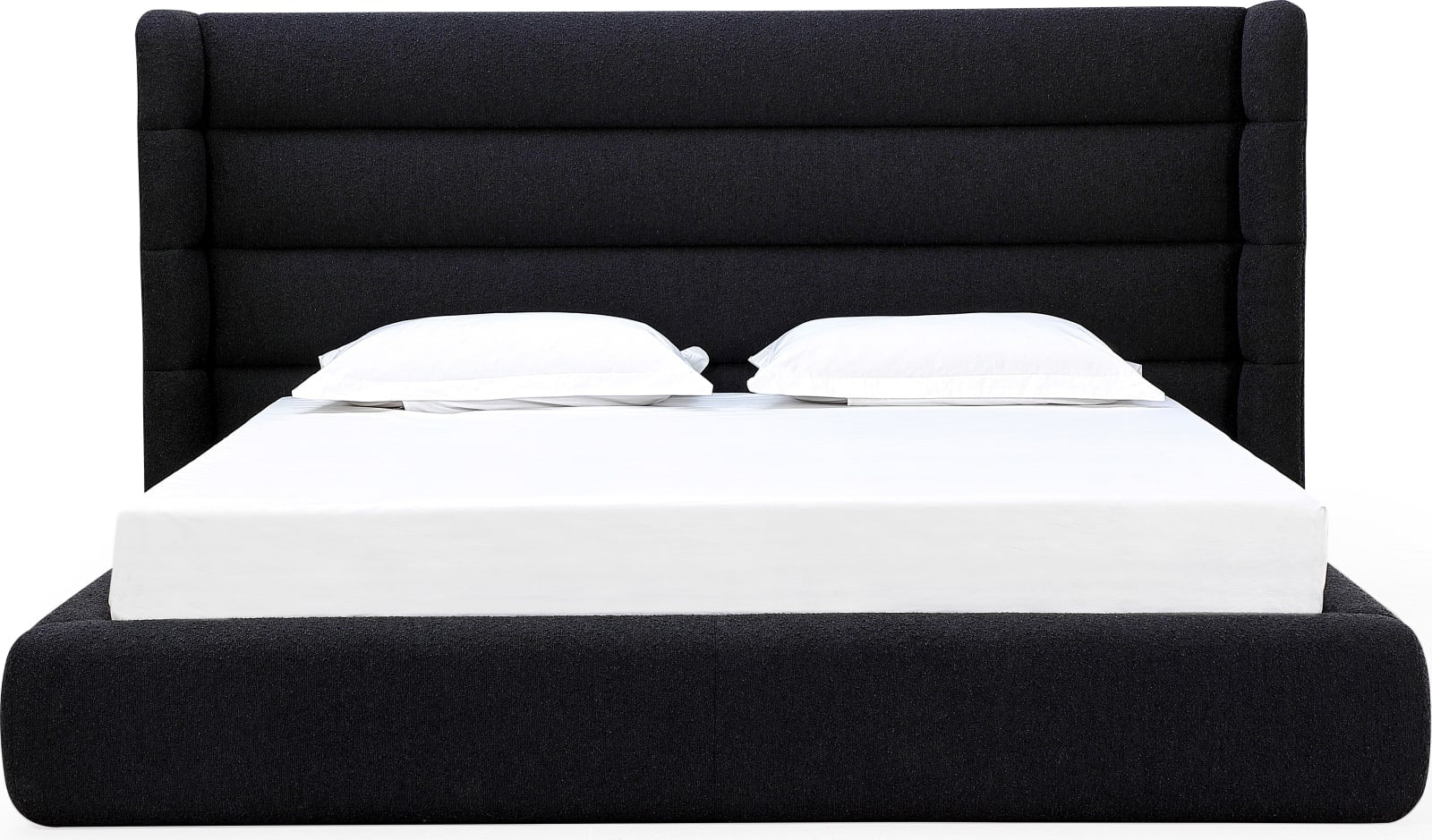 Frank Queen-size Upholstered Wingback Platform Bed in Ember Boucle (2026)