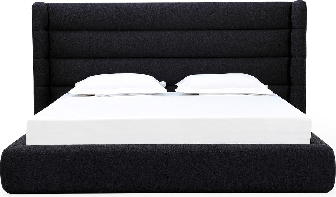 Frank Queen-size Upholstered Wingback Platform Bed in Ember Boucle (2026)