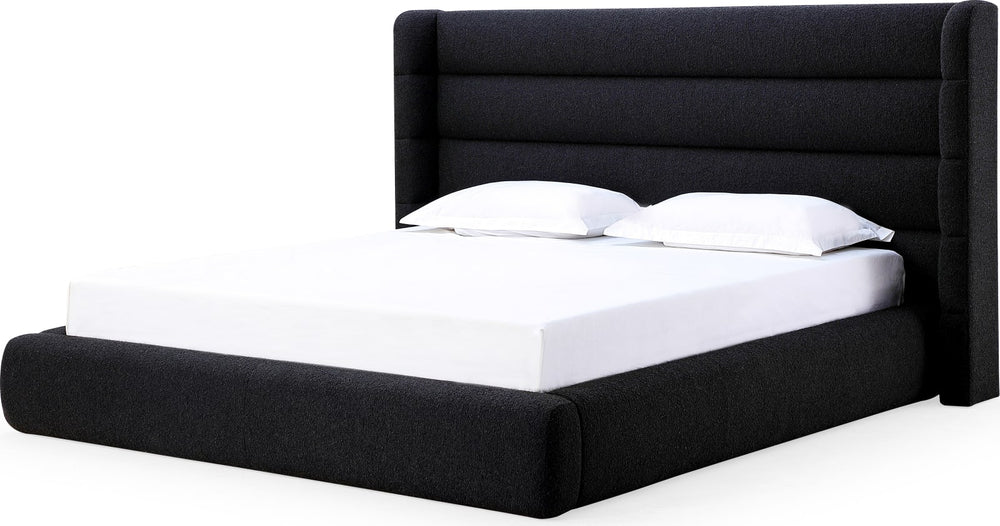 Frank Queen-size Upholstered Wingback Platform Bed in Ember Boucle (2026) – view 2