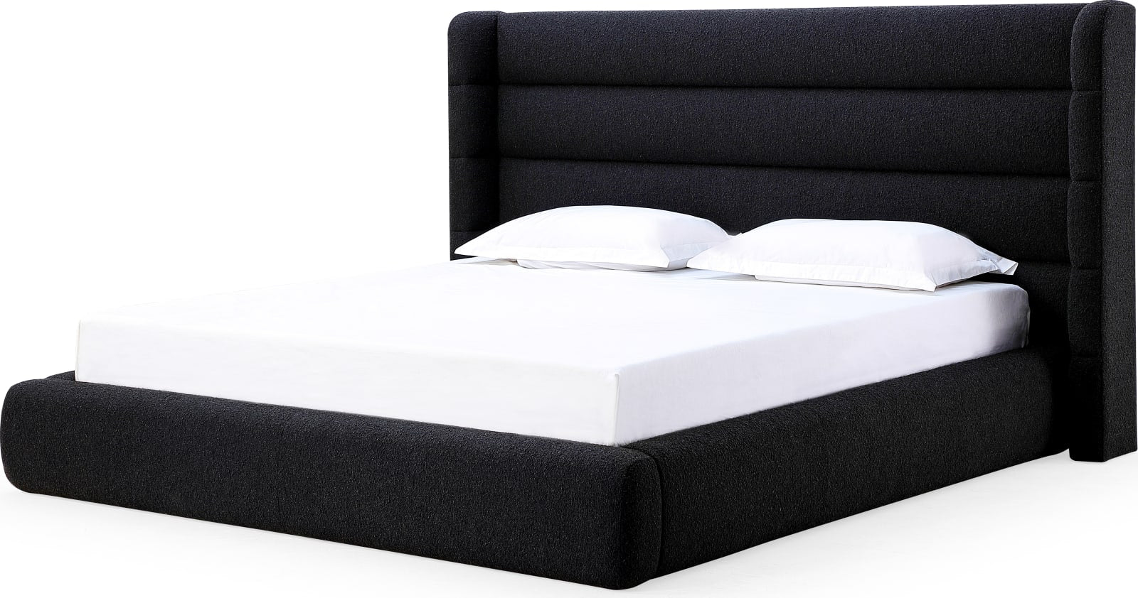 Frank King-size Upholstered Wingback Platform Bed in Ember Boucle (2026) – view 2