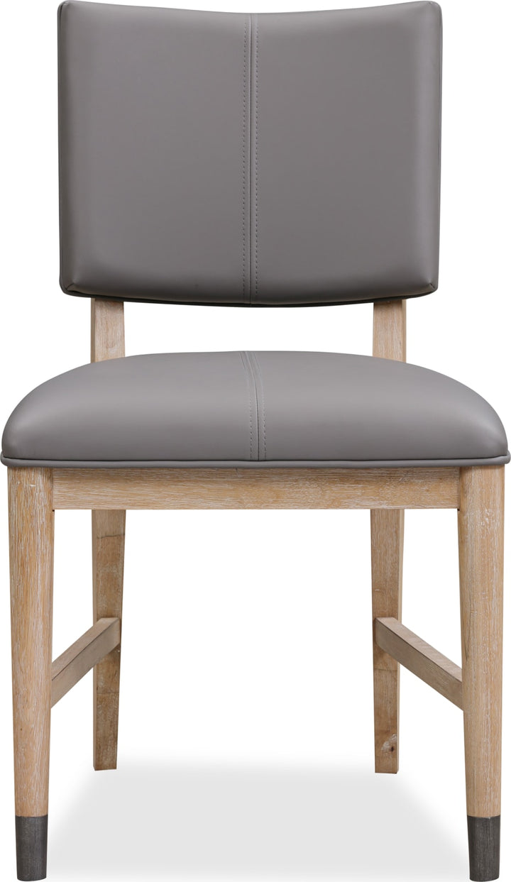 Franklin Dining Chair in Au Natural and Gray Leather – view 3