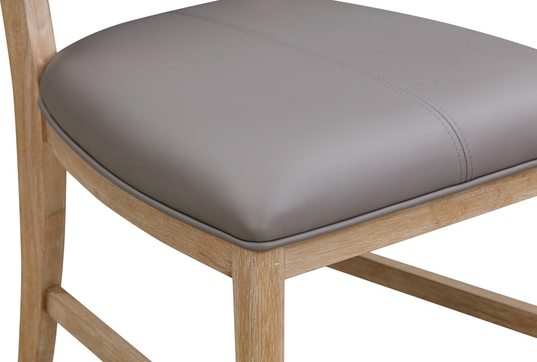 Franklin Dining Chair in Au Natural and Gray Leather – view 6