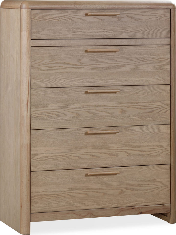 Furano Five Drawer Ash Wood Chest in Ginger – view 2