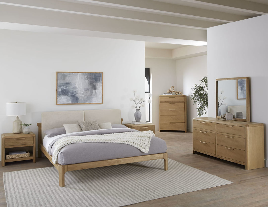Furano Five Drawer Ash Wood Chest in Ginger – view 4