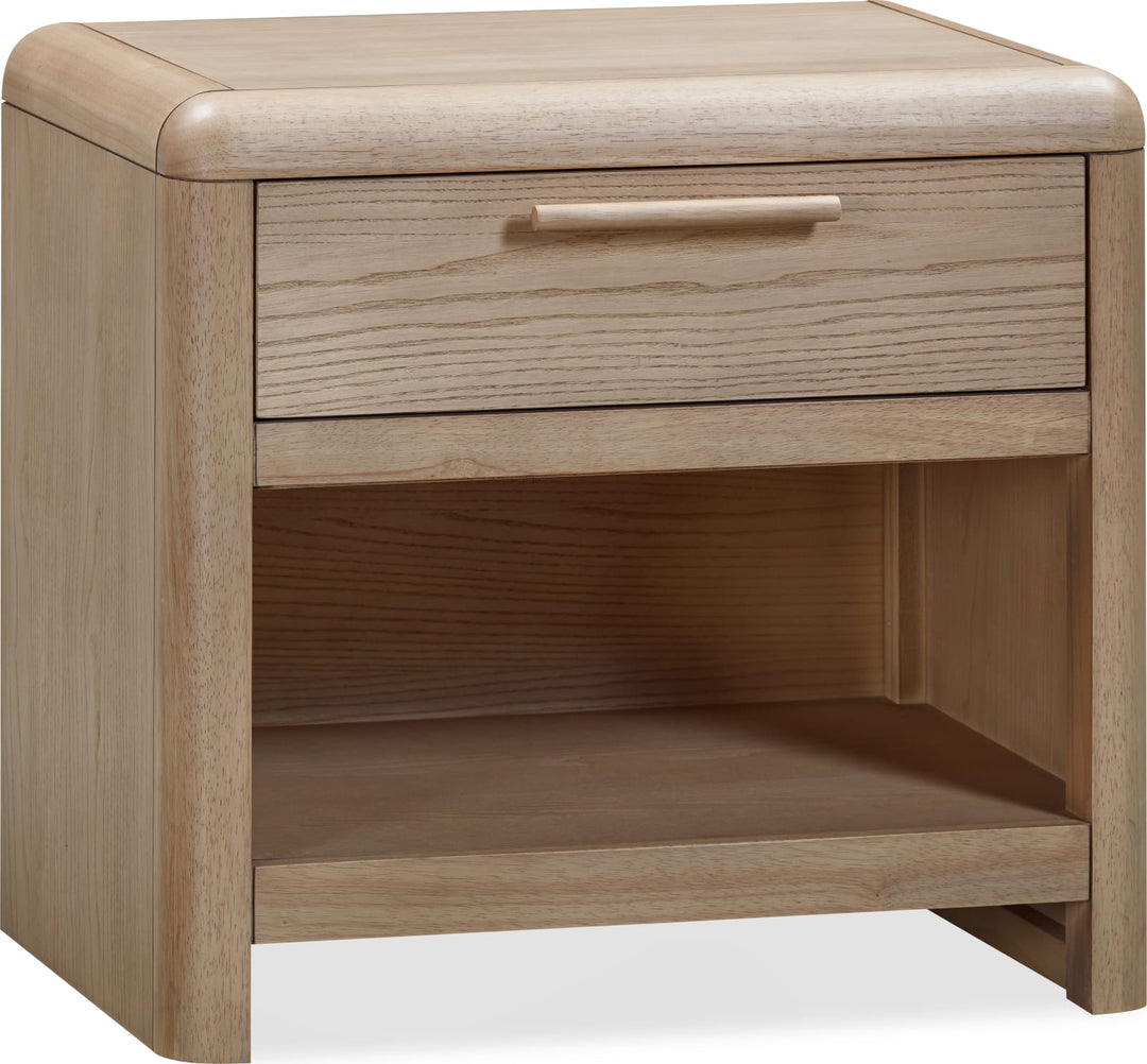 Furano One Drawer One Shelf Ash Wood Nightstand in Ginger – view 3