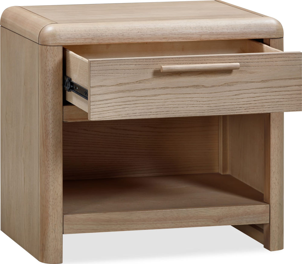 Furano One Drawer One Shelf Ash Wood Nightstand in Ginger – view 4
