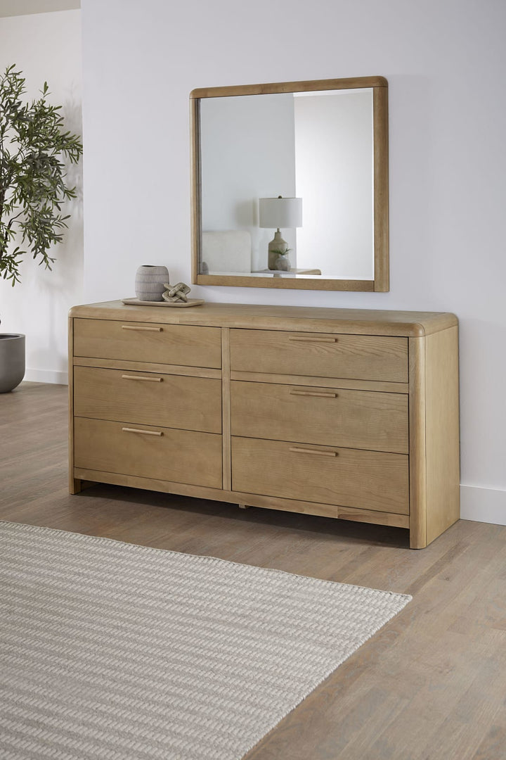Furano Six Drawer Ash Wood Dresser in Ginger