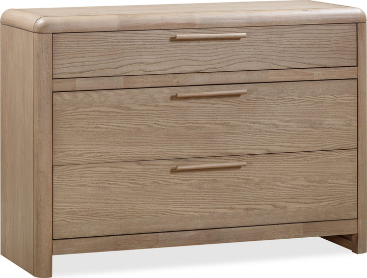 Furano Three Drawer Ash Wood Bachelor Chest in Ginger – view 4
