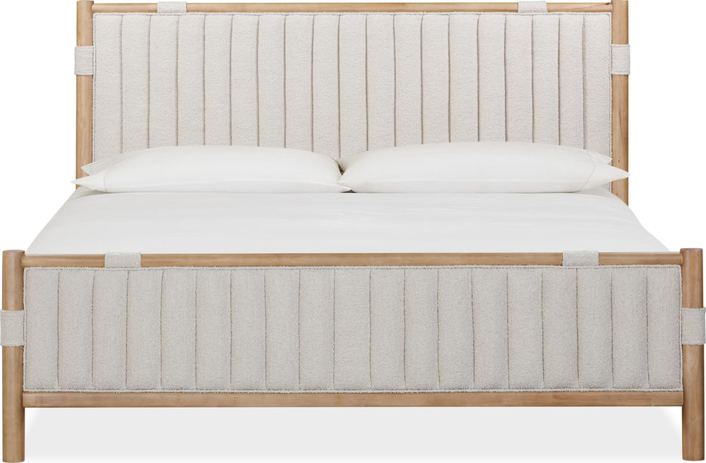 Furano Queen-size Upholstered Panel Bed in Ginger and Brun Boucle – view 6