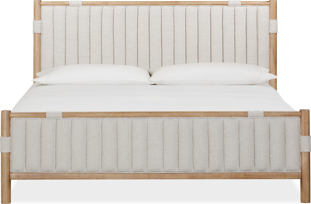 Furano Queen-size Upholstered Panel Bed in Ginger and Brun Boucle – view 6