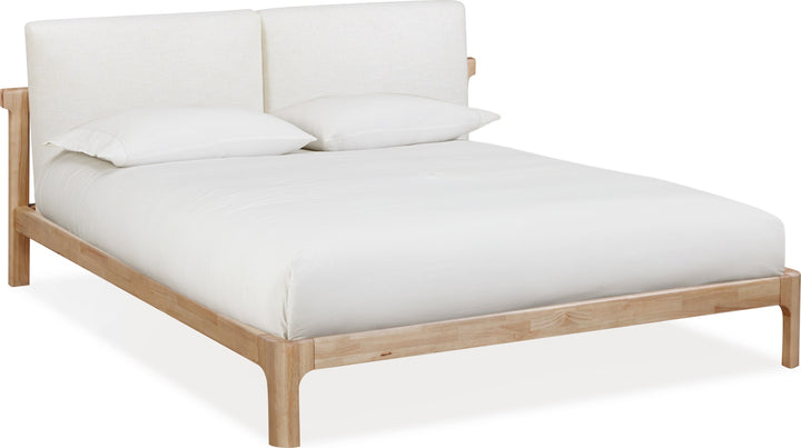 Furano Full-size Upholstered Two Cushion Platform Bed in Ginger and Natural Linen – view 5
