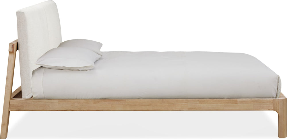 Furano King-size Upholstered Two Cushion Platform Bed in Ginger and Natural Linen – view 6