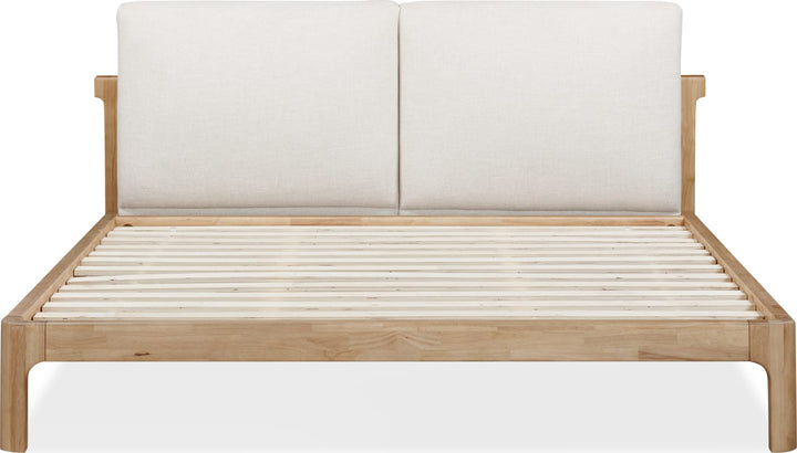 Furano Full-size Upholstered Two Cushion Platform Bed in Ginger and Natural Linen – view 7