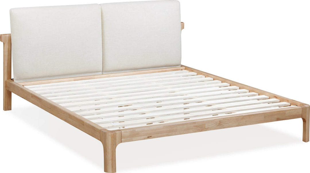 Furano California King-size Upholstered Two Cushion Platform Bed in Ginger and Natural Linen – view 8