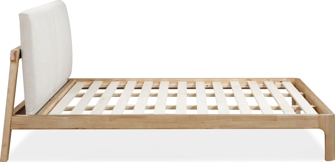Furano King-size Upholstered Two Cushion Platform Bed in Ginger and Natural Linen – view 9