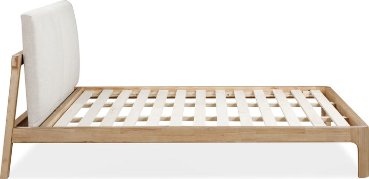 Furano Full-size Upholstered Two Cushion Platform Bed in Ginger and Natural Linen – view 9