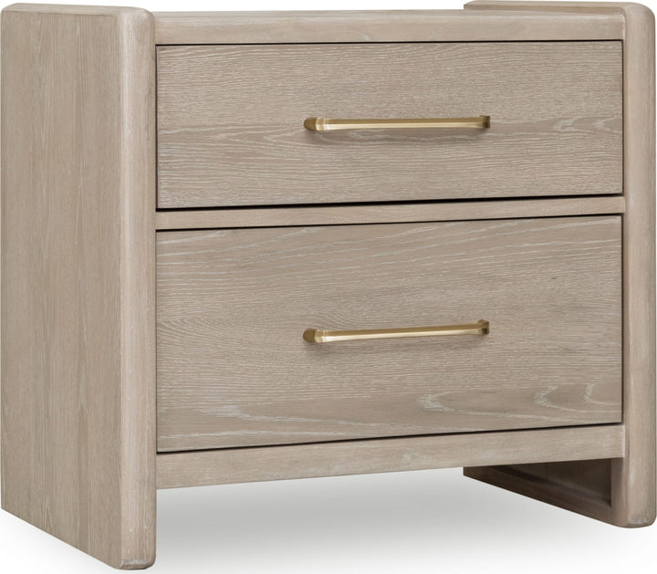 Gardenia 2 Drawer Oak Wood Nightstand in Chai – view 2