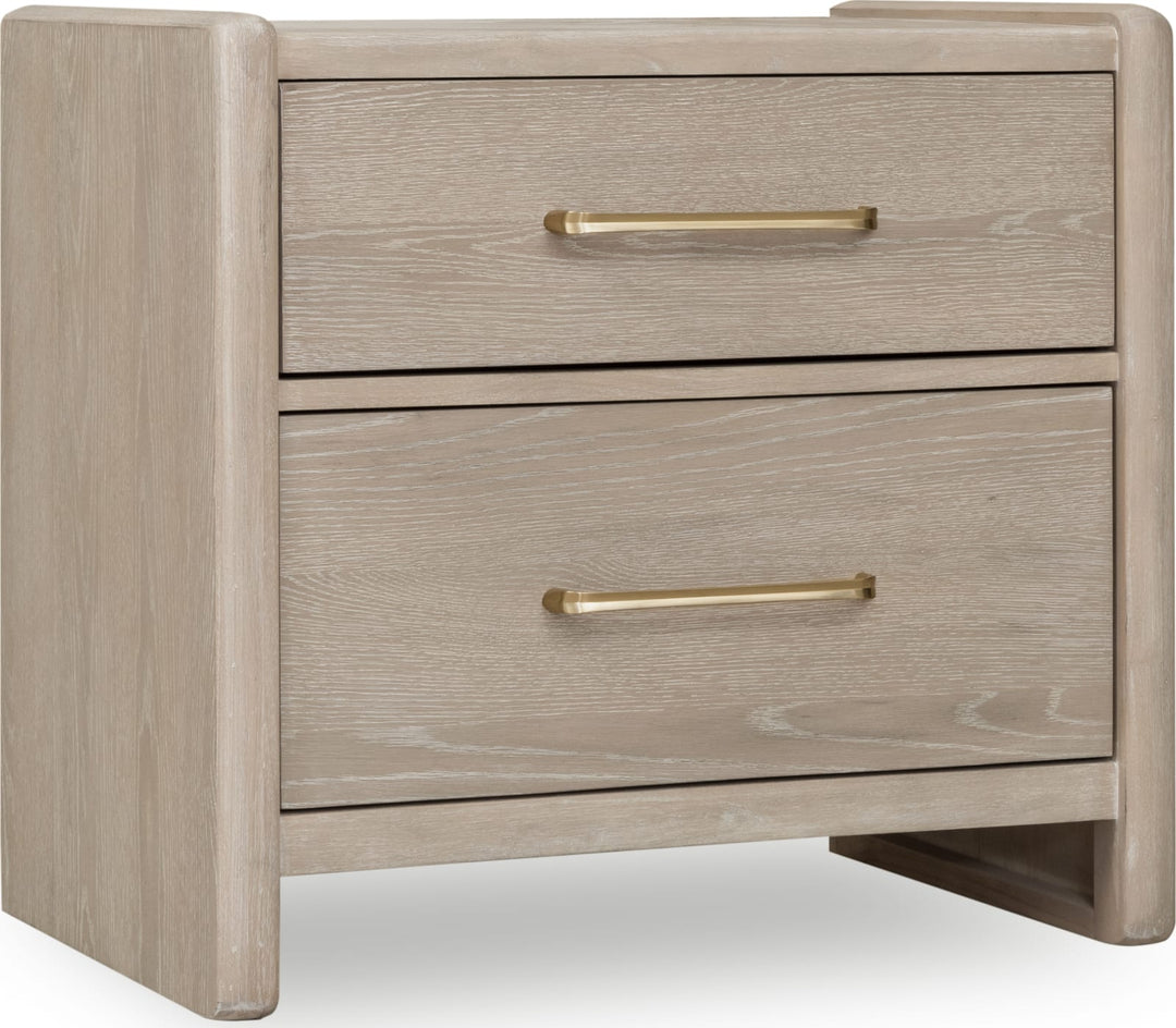 Gardenia 2 Drawer Oak Wood Nightstand in Chai – view 2