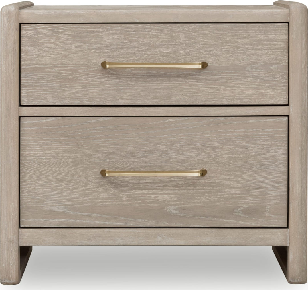 Gardenia 2 Drawer Oak Wood Nightstand in Chai – view 3