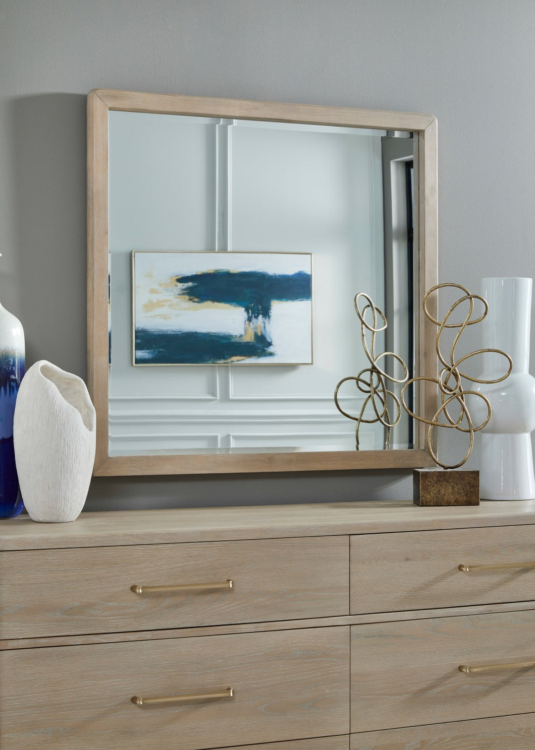 Gardenia Beveled Glass Wall or Dresser Mirror in Chai