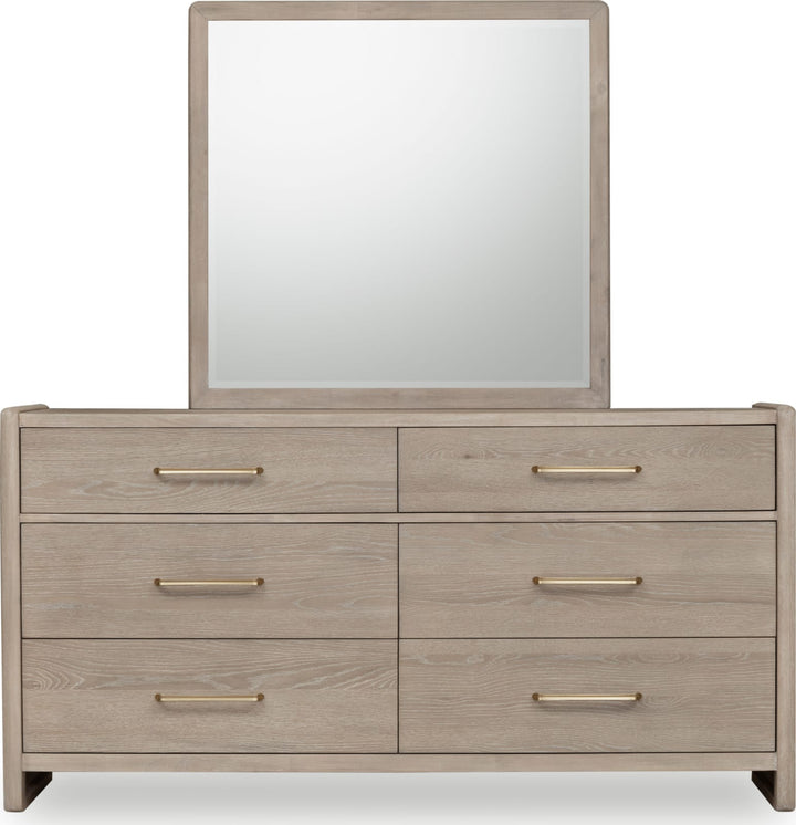 Gardenia Six Drawer Oak Wood Dresser in Chai – view 3