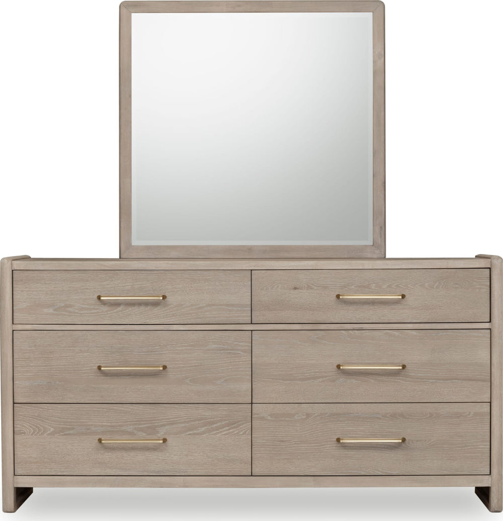 Gardenia Six Drawer Oak Wood Dresser in Chai – view 3