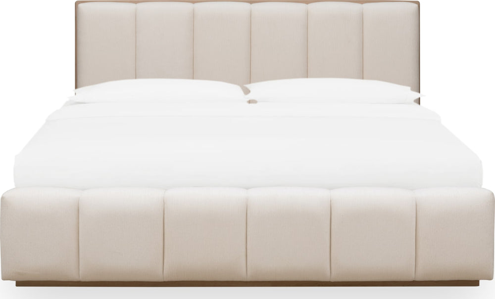 Gardenia Wood Frame Upholstered California King-Size Platform Bed in Cotton and Chai – view 3