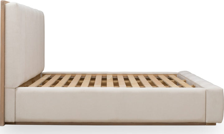 Gardenia Wood Frame Upholstered California King-Size Platform Bed in Cotton and Chai – view 8