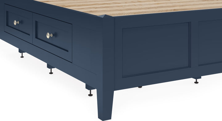 Grace Four Drawer Queen-size Platform Storage Bed in Blueberry – view 5