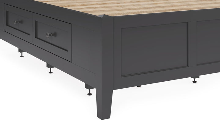 Grace California King-size Four Drawer Platform Storage Bed in Raven Black – view 10