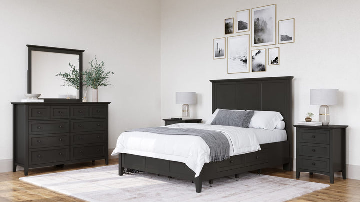 Grace Queen-size Four Drawer Platform Storage Bed in Raven Black – view 12