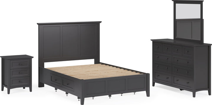 Grace Queen-size Four Drawer Platform Storage Bed in Raven Black – view 13