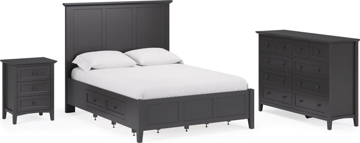 Grace Queen-size Four Drawer Platform Storage Bed in Raven Black – view 14