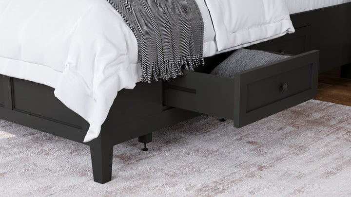 Grace California King-size Four Drawer Platform Storage Bed in Raven Black – view 2