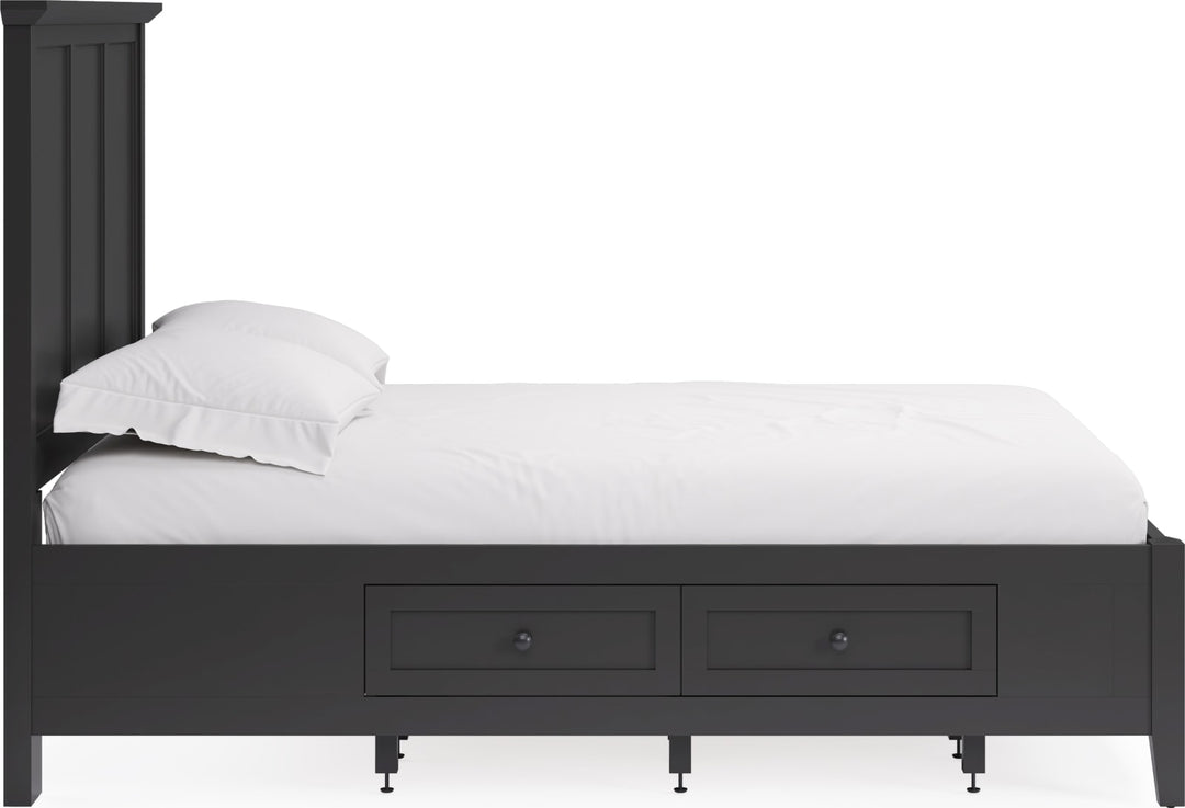 Grace Queen-size Four Drawer Platform Storage Bed in Raven Black – view 4