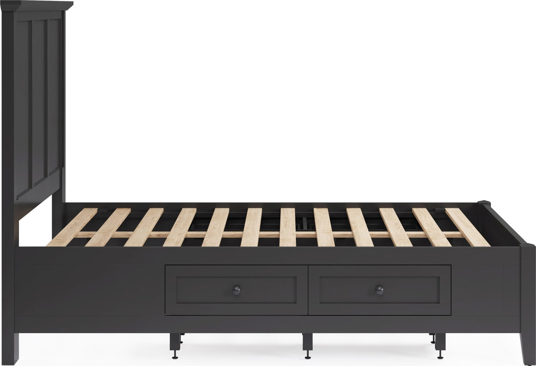 Grace Queen-size Four Drawer Platform Storage Bed in Raven Black – view 7