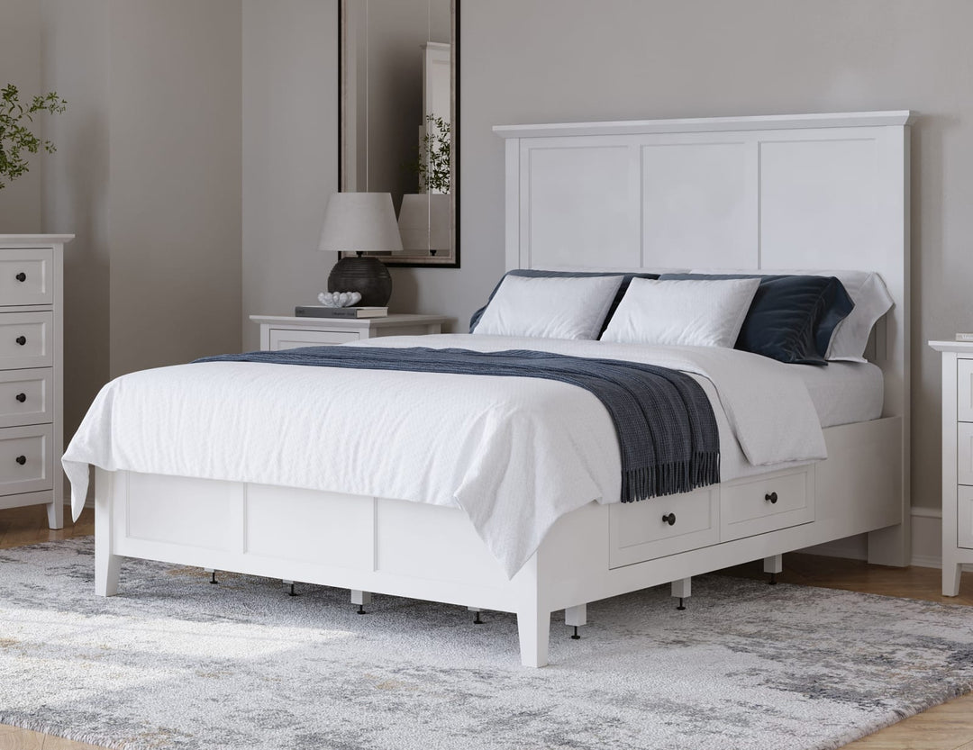Grace Four Drawer Queen-size Platform Storage Bed in Snowfall White