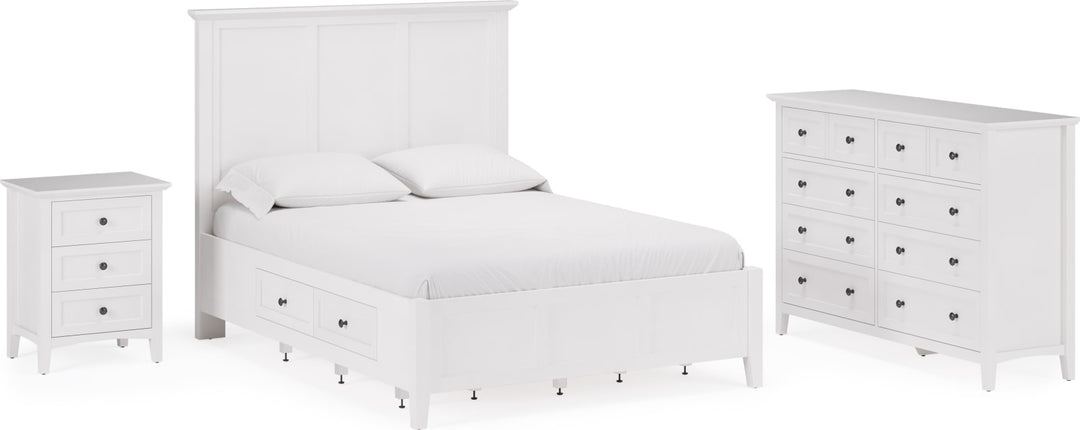Grace Four Drawer Queen-size Platform Storage Bed in Snowfall White – view 14