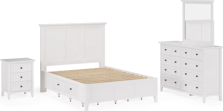 Grace Four Drawer Queen-size Platform Storage Bed in Snowfall White – view 19