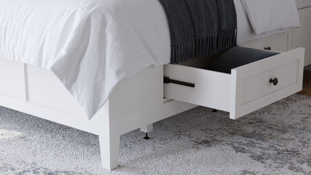 Grace Four Drawer Queen-size Platform Storage Bed in Snowfall White – view 2