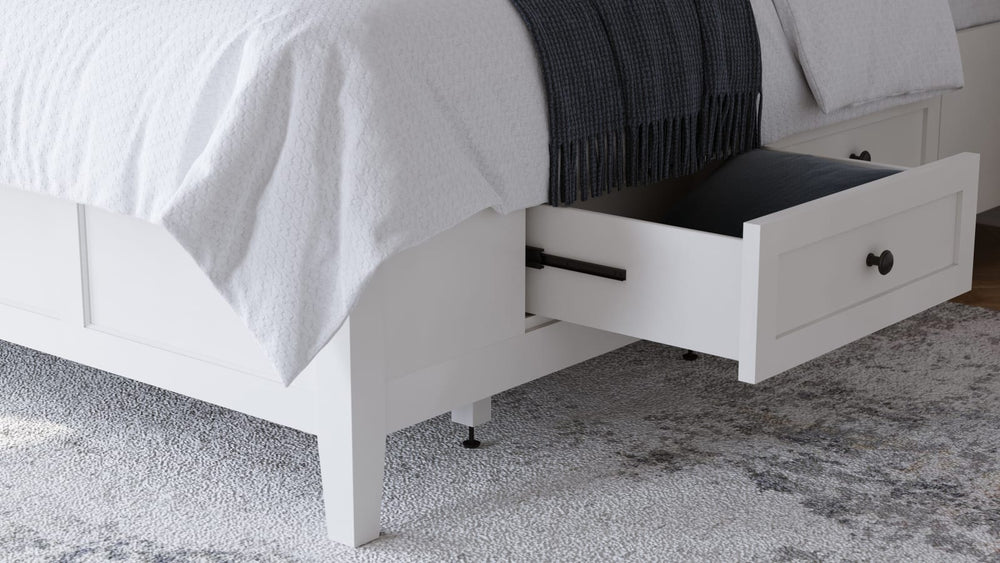 Grace Four Drawer King-size Platform Storage Bed in Snowfall White – view 2