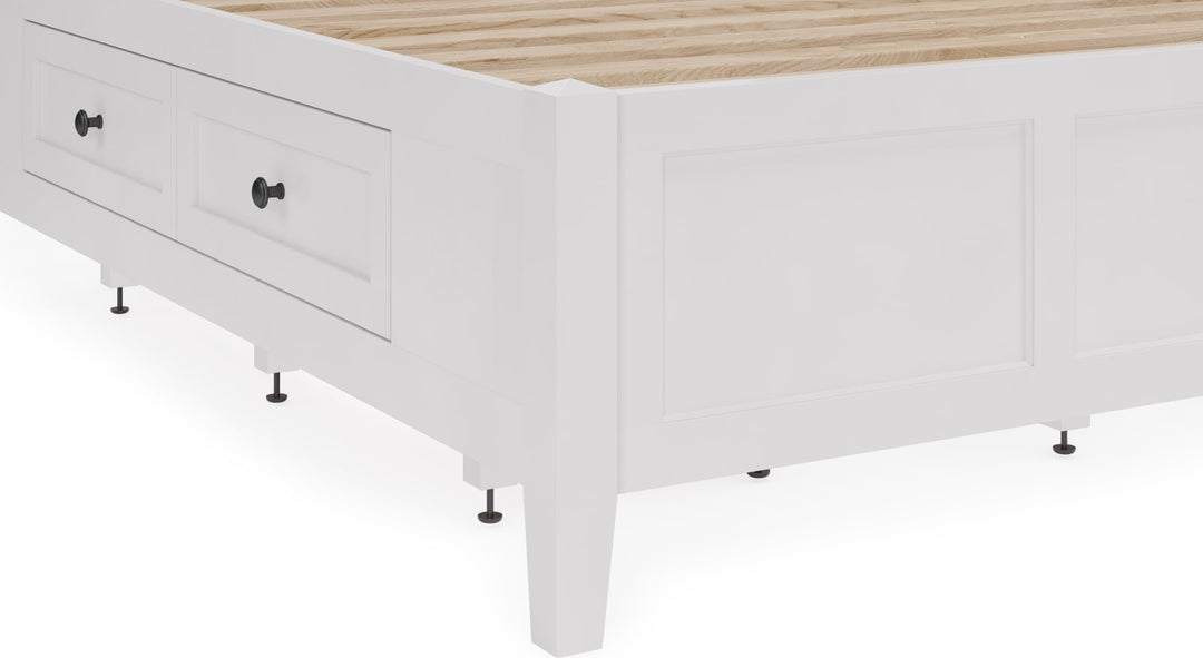 Grace Four Drawer Queen-size Platform Storage Bed in Snowfall White – view 4