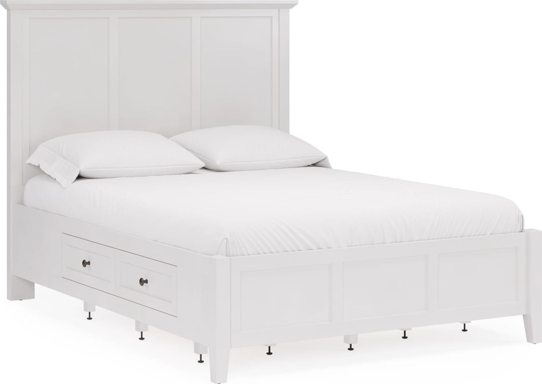 Grace Four Drawer Queen-size Platform Storage Bed in Snowfall White – view 7