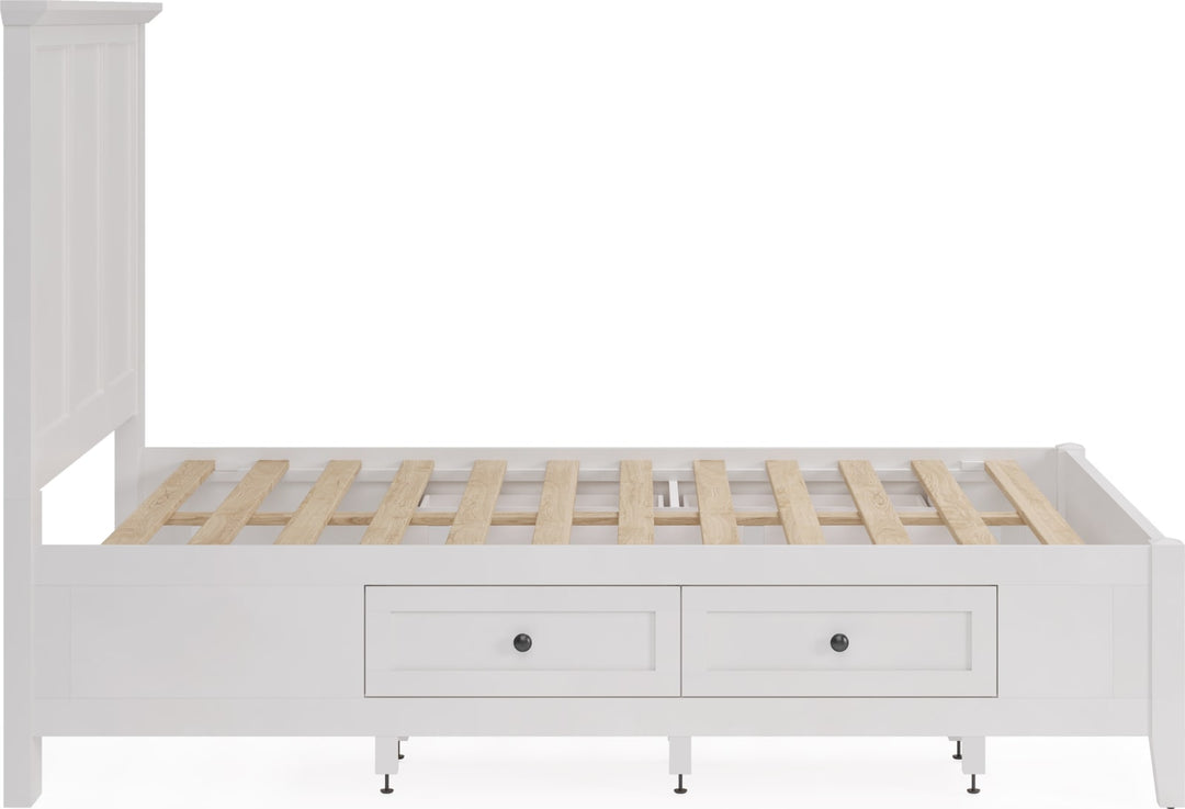 Grace Four Drawer Queen-size Platform Storage Bed in Snowfall White – view 9