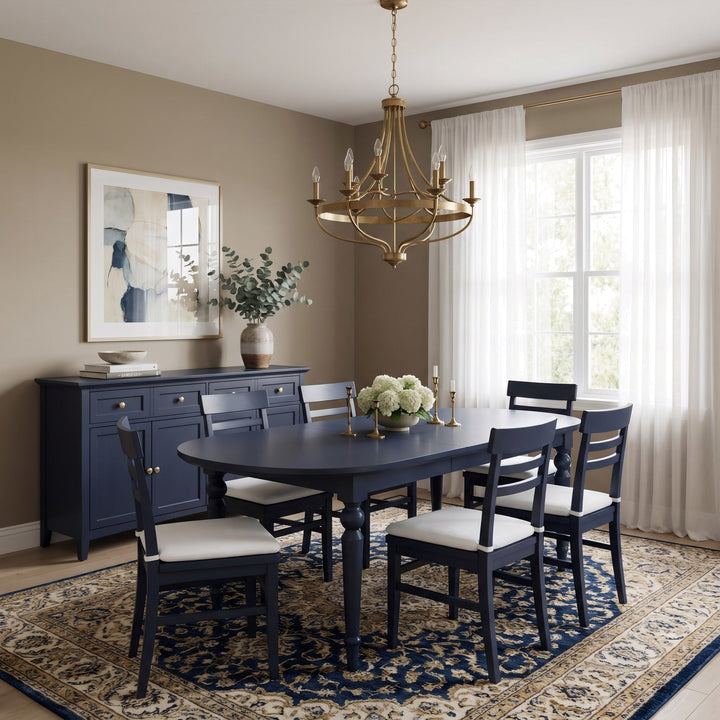 Grace Ladder Back Dining Side Chair in Blueberry