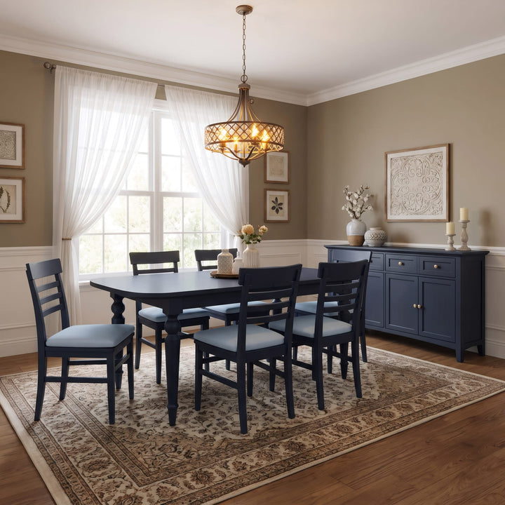 Grace Ladder Back Dining Side Chair in Blueberry