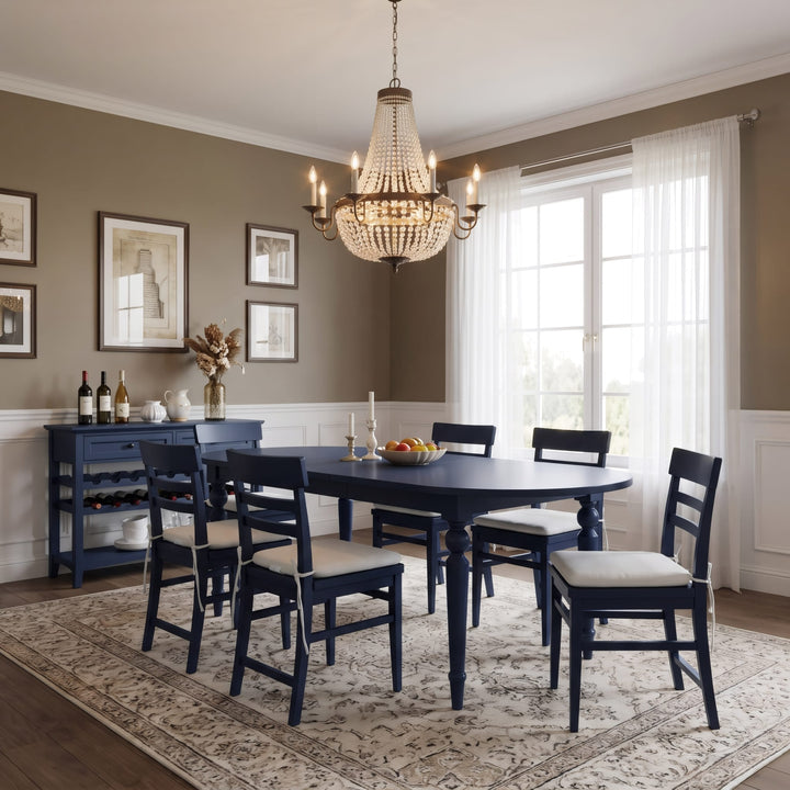 Grace Ladder Back Dining Side Chair in Blueberry