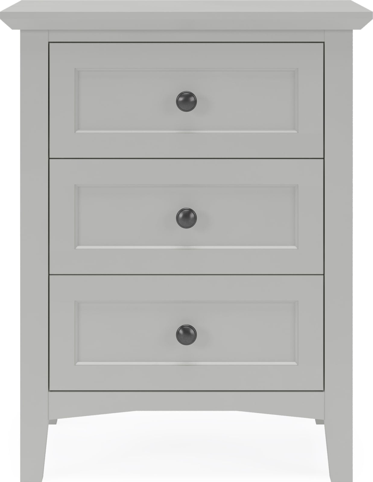 Grace Three Drawer Nightstand in Elephant Grey – view 2