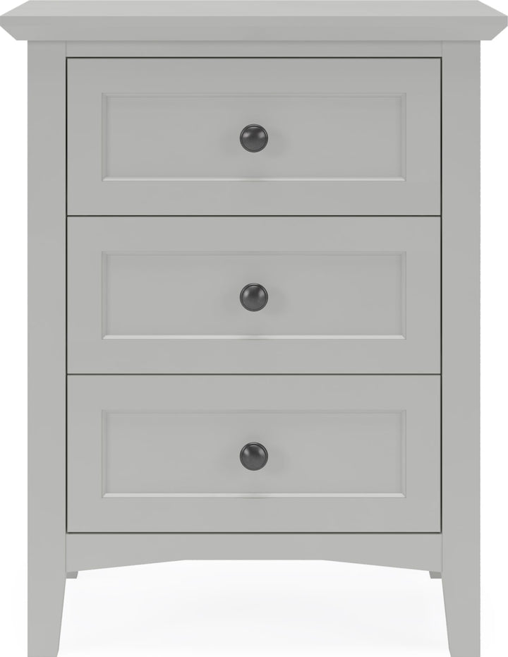 Grace Three Drawer Nightstand in Elephant Grey – view 2
